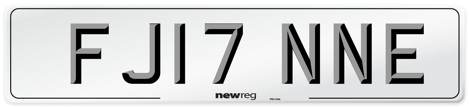 FJ17 NNE Number Plate from New Reg